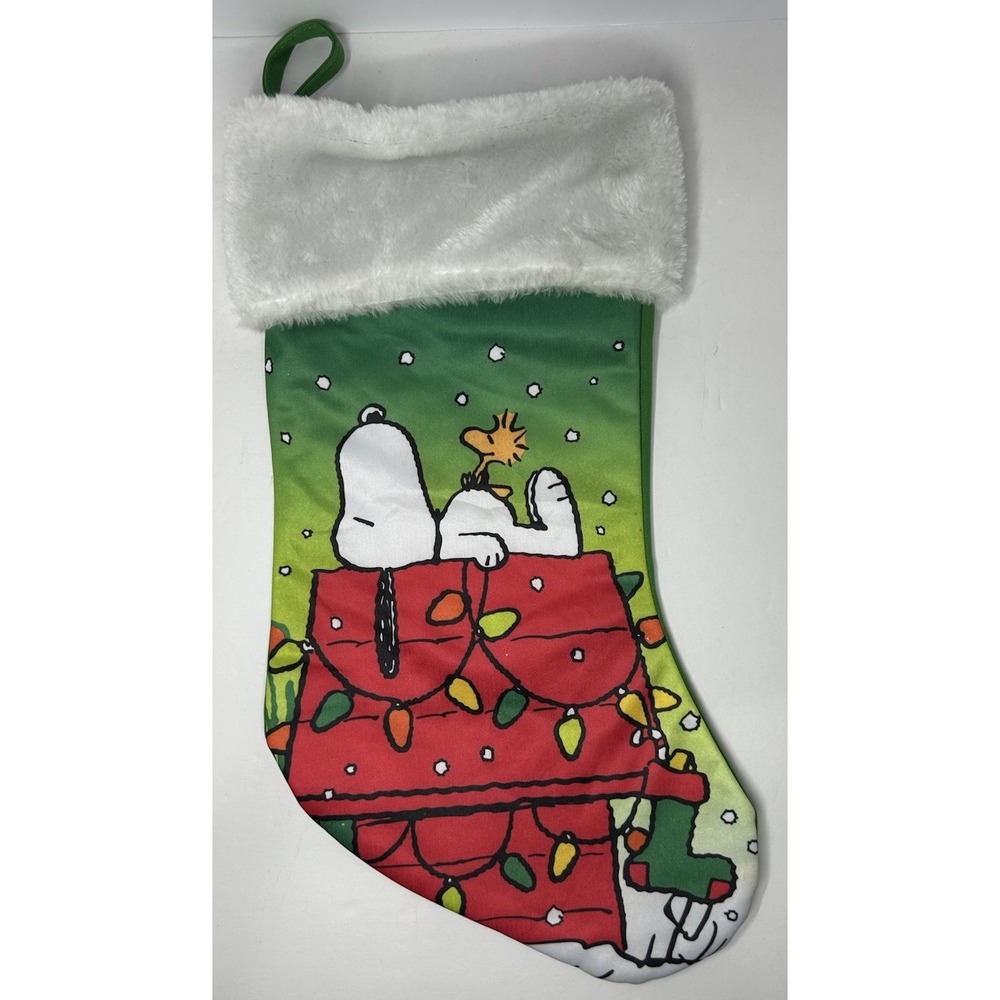 Peanuts Snoopy Holiday Christmas Stocking Sock 7x 16" Classic Cartoon Decoration